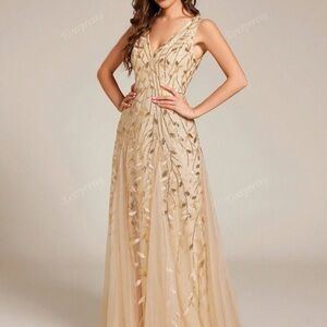 Ever Pretty Gold Evening Gown